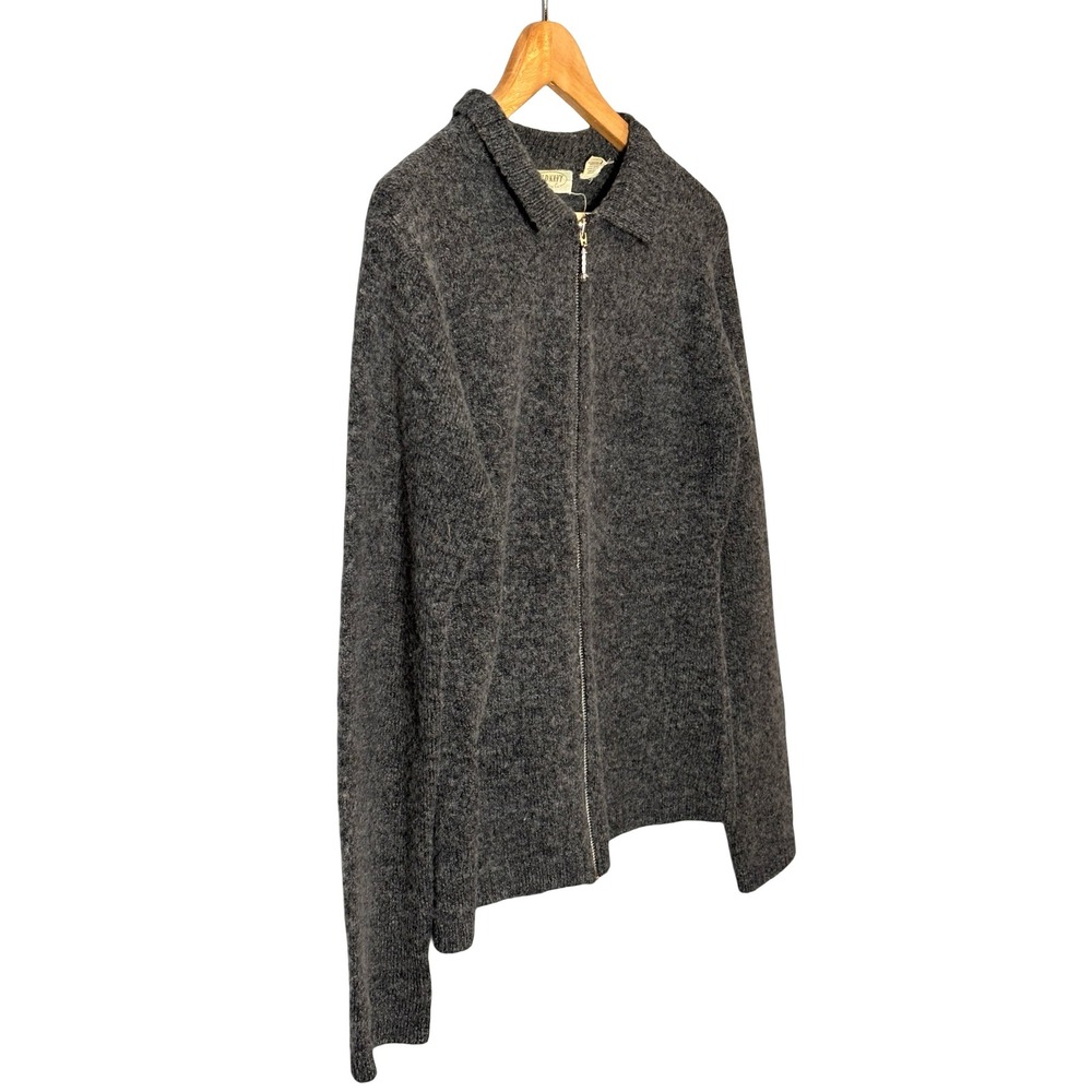 Old Navy Gray Wool Blend Full Zip Cardigan Sweater Size M Charcoal Knit Collar - Picture 3 of 6